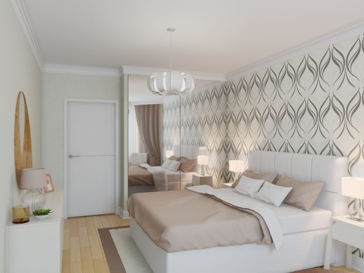 İskandinav tarzı yatak odası fotoğraf dekorasyon