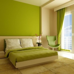การออกแบบตกแต่งภายในห้องนอนสีเขียว