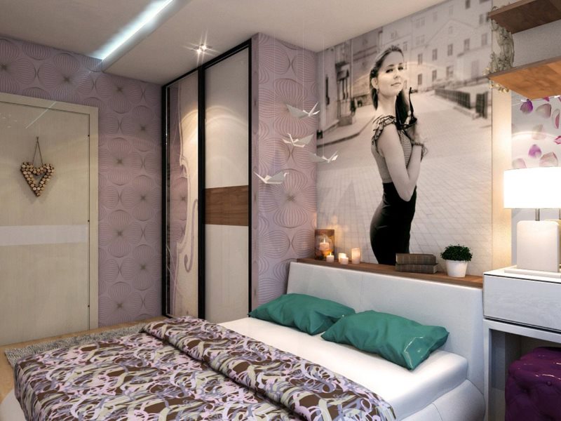 Genç bir aile için modern yatak odası
