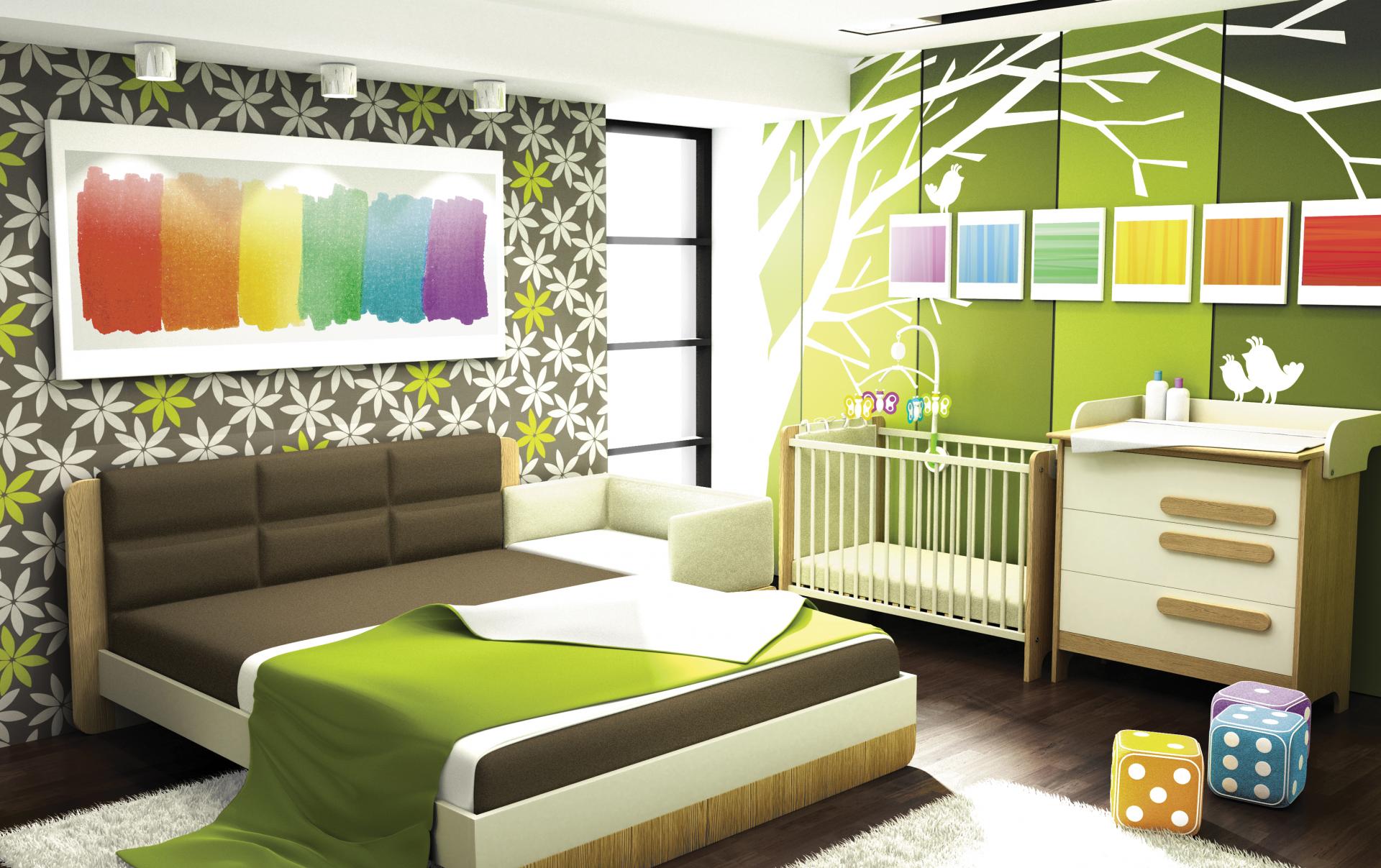 chambre à coucher et chambre d'enfant dans les mêmes idées de design de chambre