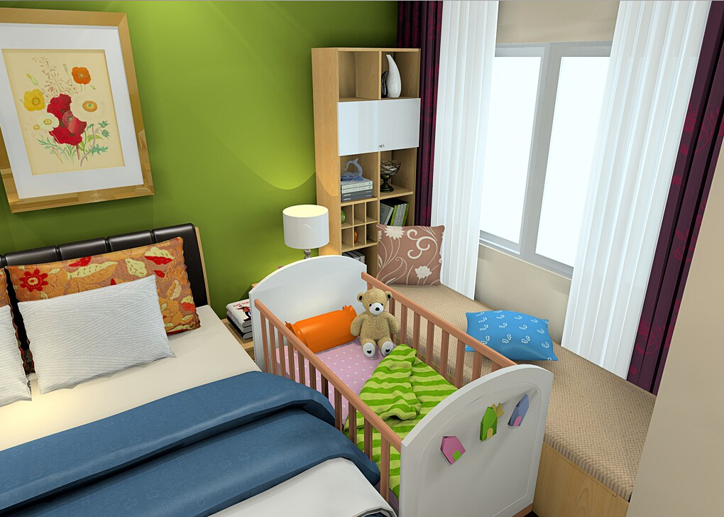 bir oda fotoğrafında yatak odası ve çocuk odası