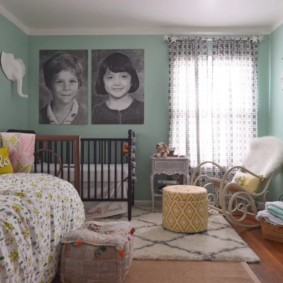 chambre à coucher et chambre d'enfant dans des idées de conception d'une seule pièce