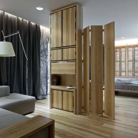 camera de zi și dormitorul într-o interior design de o cameră