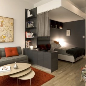 sufragerie și dormitor în aceeași cameră design foto