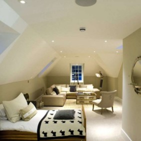 غرفة المعيشة وغرفة النوم في أفكار تصميم غرفة واحدة