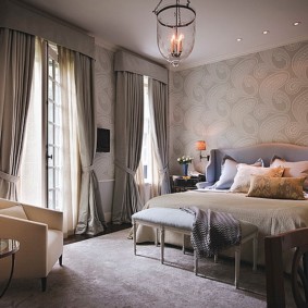smilškrāsas guļamistabas foto dekors
