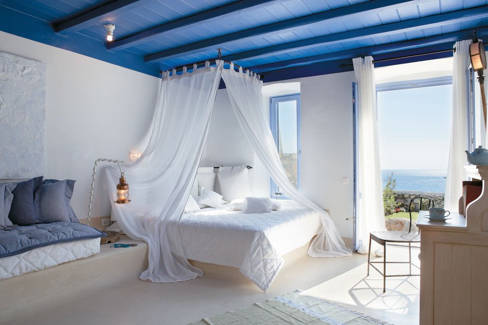 yatak odası mavi tasarım fotoğraf