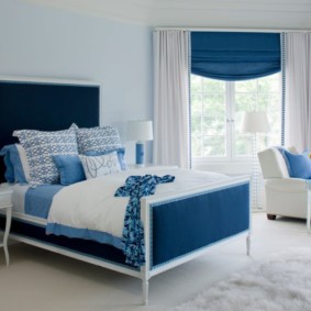 غرفة نوم ديكور صور زرقاء