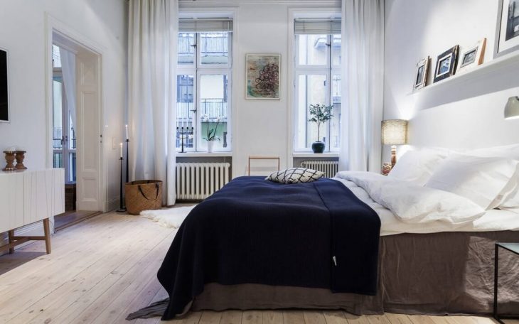 İskandinav yatak odası fotoğraf dekorasyonu
