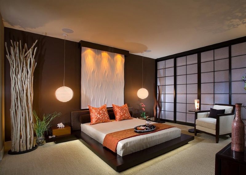 Japon Tarzı Yatak Odası Aydınlatma