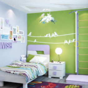 การออกแบบภาพห้องนอนสีเขียว