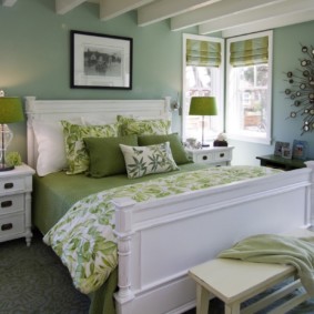 แนวคิดการตกแต่งห้องนอนสีเขียว