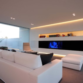 yüksek teknoloji oturma odası tasarım fotoğraf