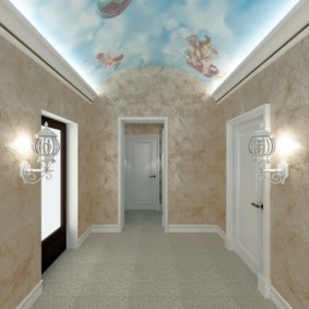 liquid wallpaper in the hallway light
