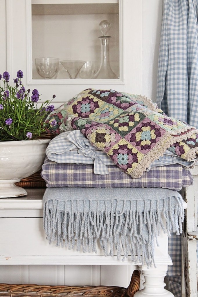 Natural textile in Provence style interior