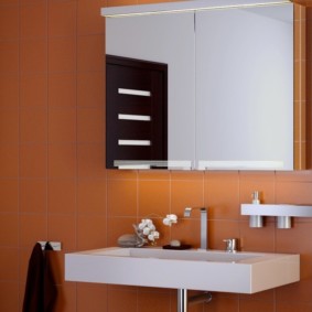 hauteur du miroir au-dessus du lavabo de la salle de bain