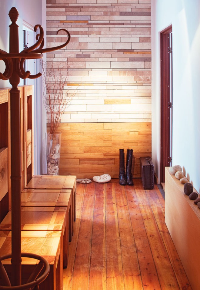 plancher de couloir en bois