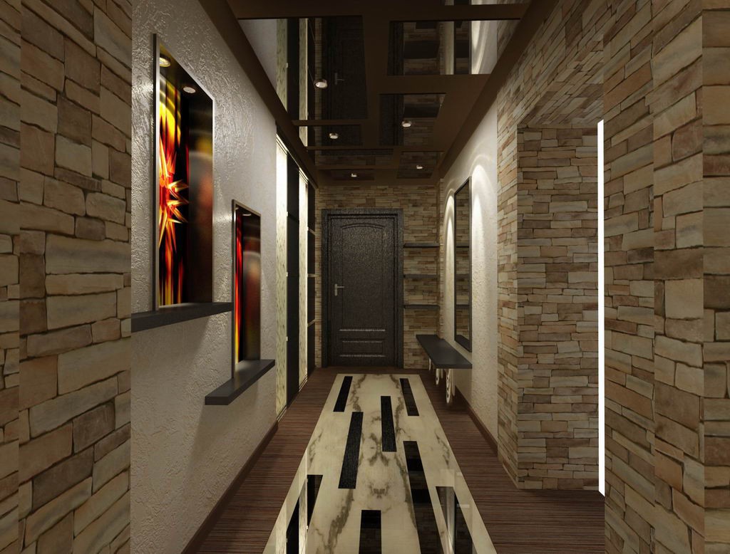 conception d'un couloir étroit dans une maison en panneaux