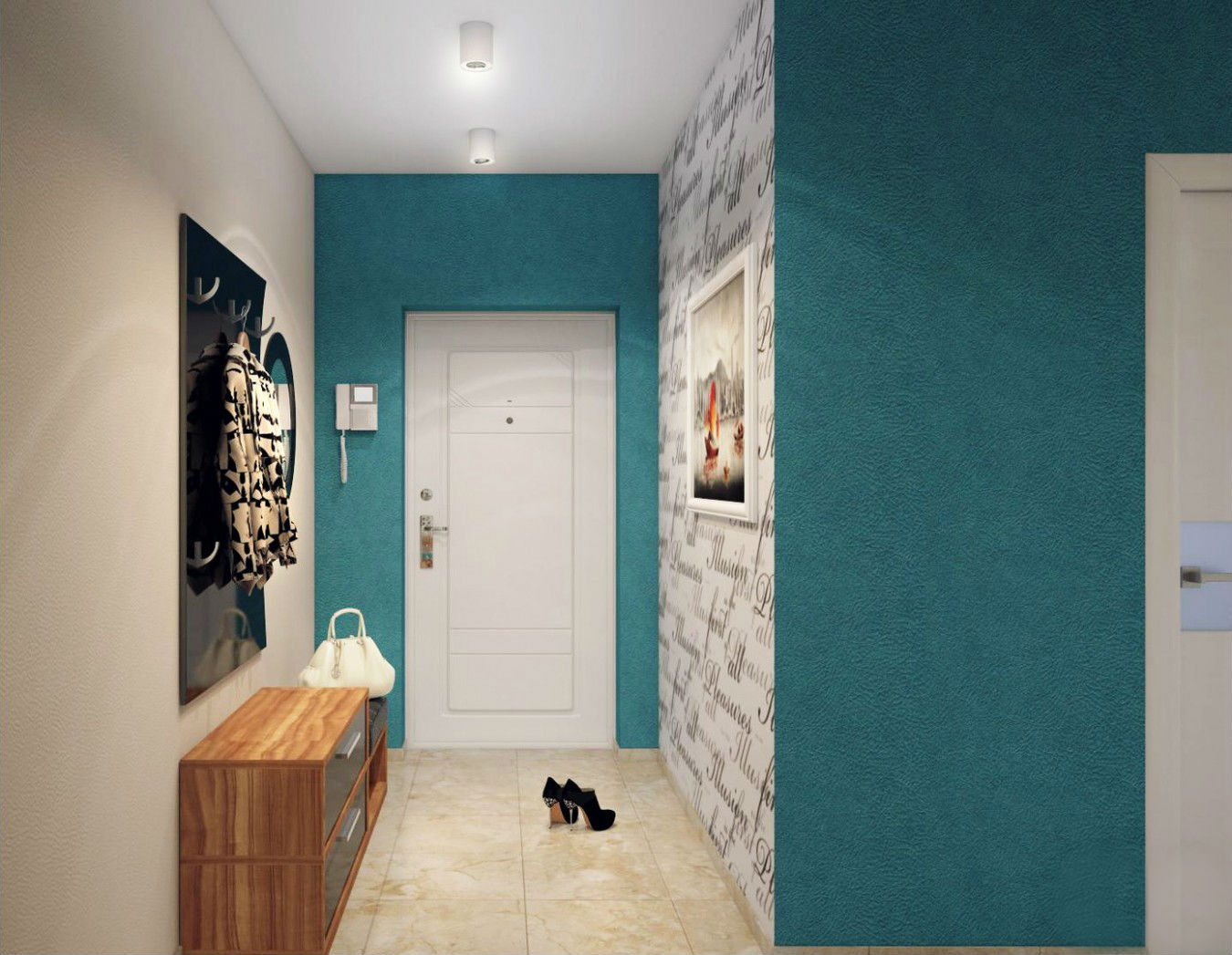 thiết kế hành lang trong ý tưởng nội thất chung cư
