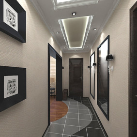 design élégant de papier peint pour un couloir étroit