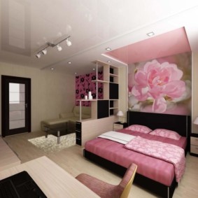 thiết kế phòng ngủ phòng khách 16 mét vuông ý tưởng nội thất