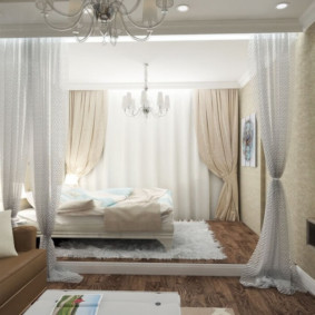 oturma odası yatak odası tasarımı 16 metrekare görünüm