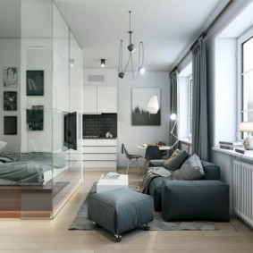 עיצוב חדרי שינה בסלון עם נוף של 16 מ