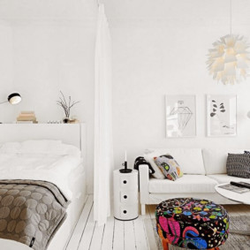 oturma odası yatak odası tasarımı 16 metrekare fotoğraf türleri