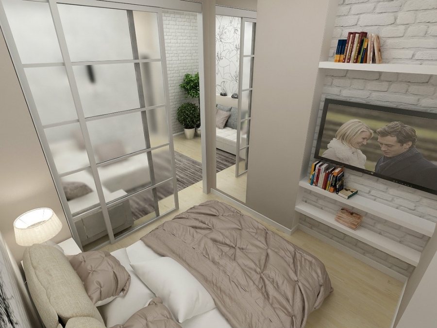 thiết kế phòng ngủ phòng khách ý tưởng 16 mét vuông