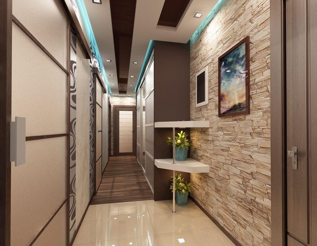 bir panel evde dar koridor