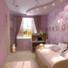 Interiorul unei camere pentru copii pentru o fată