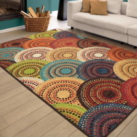 Beautiful rug on the living room floor
