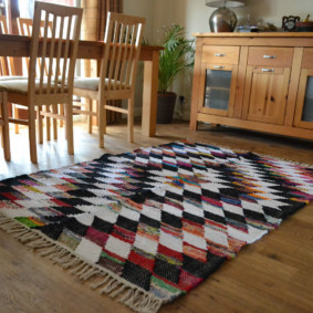 Bright rug made of natural material