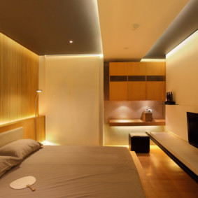 إضاءة LED في غرفة النوم الداخلية