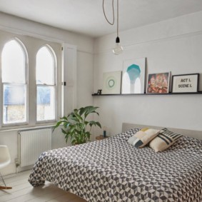 Bedroom with arched windows