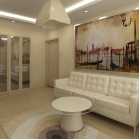 Painting in the interior of a modern apartment