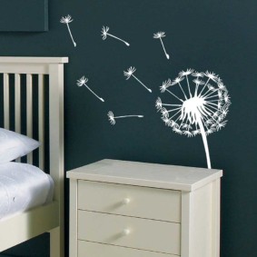 Painted dandelion in the spouses bedroom
