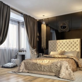 Dark gray bedroom curtains