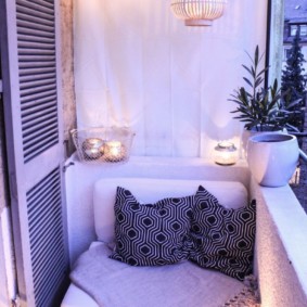 Romantic lighting of a cozy balcony