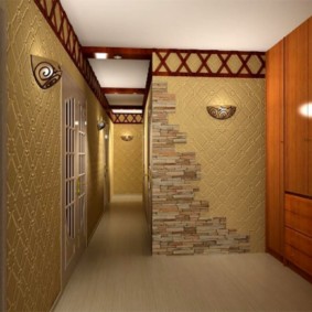 combined wallpaper in the hallway of the apartment ideas overview