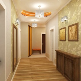 papier peint combiné dans le couloir de l'appartement types de conception