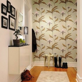 combined wallpaper in the corridor of the apartment photo design