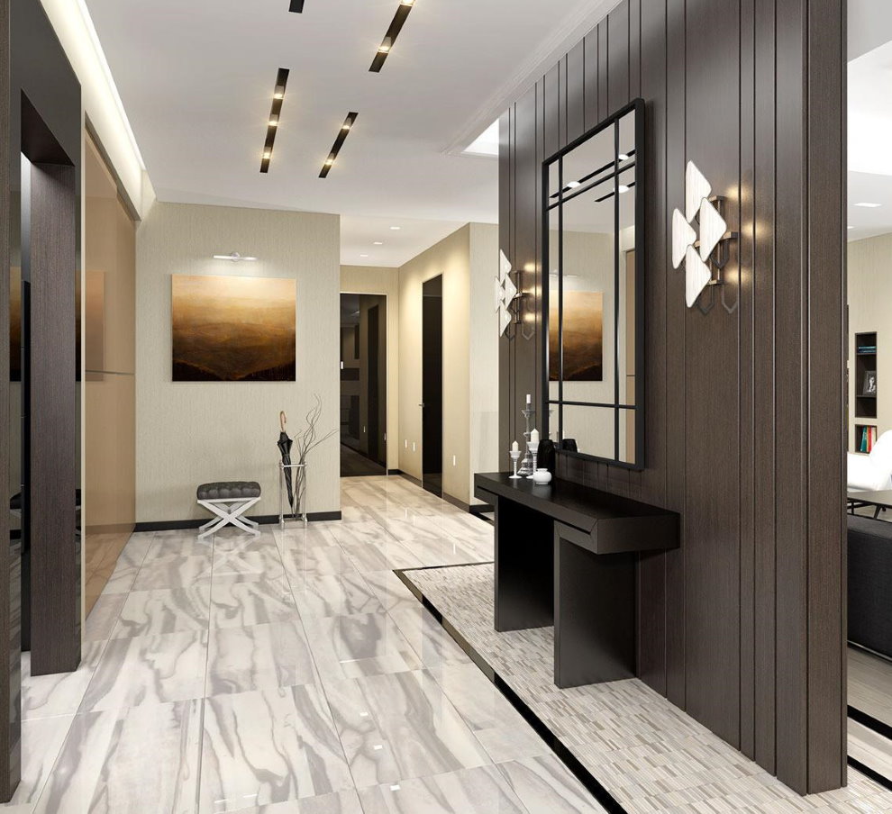 Kahverengi minimalist koridor duvarları