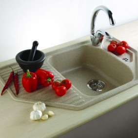 yapay taş fikirler iç mutfak için lavabo