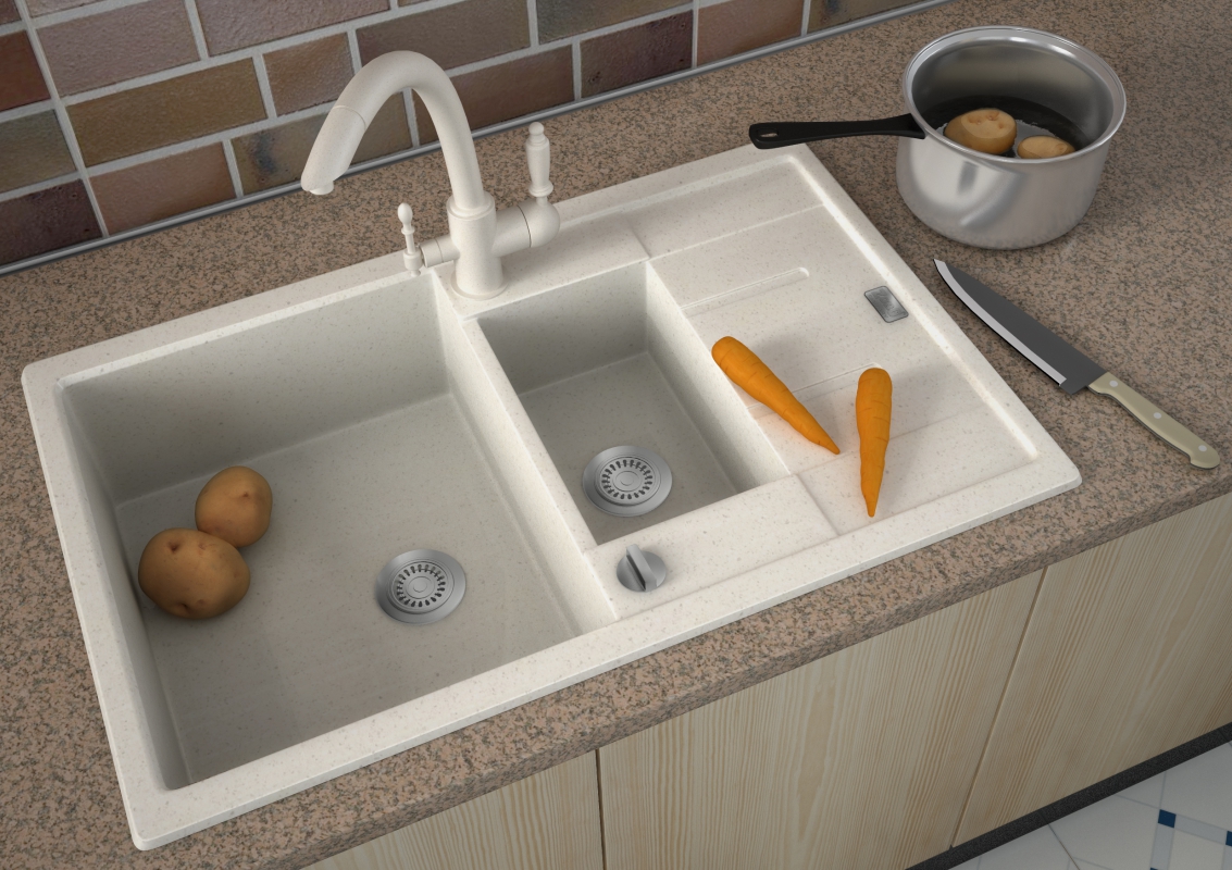 yapay taş mutfak lavabo tasarımı