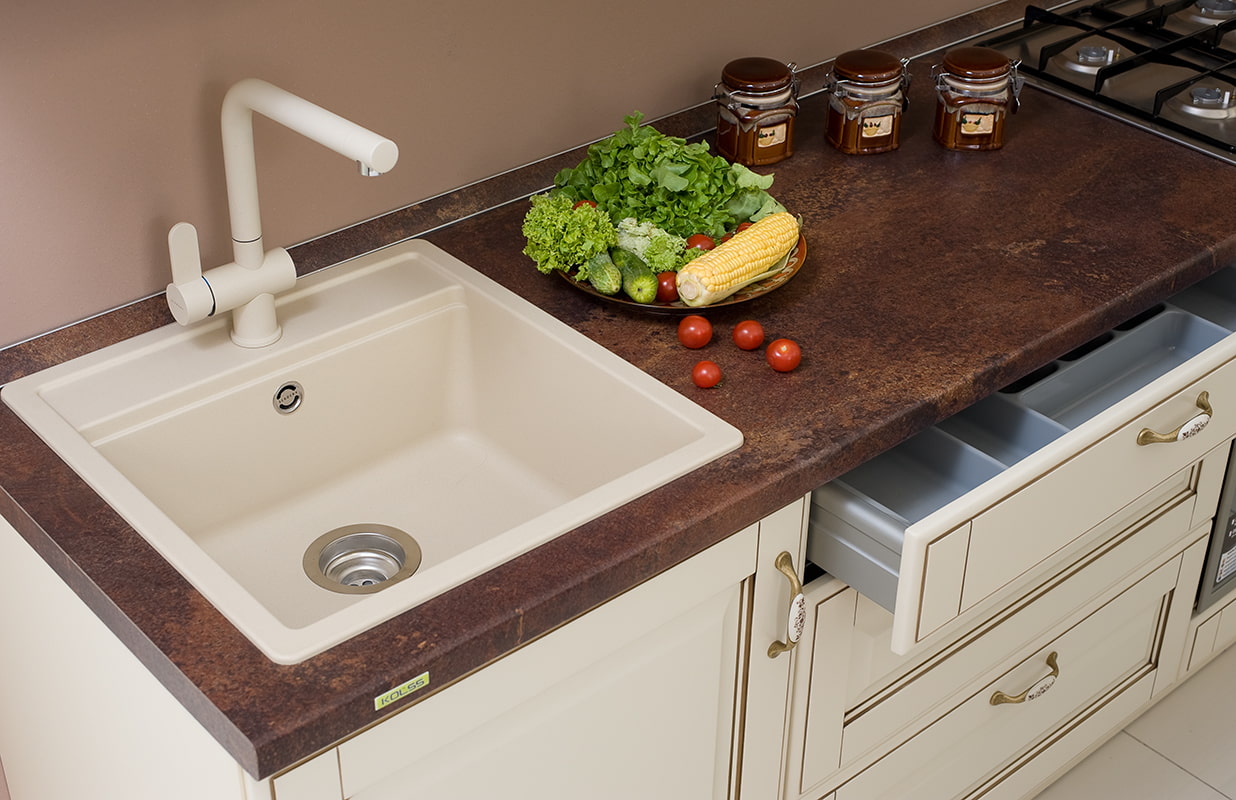 yapay taş tasarım fikirleri yapılmış mutfak lavabo