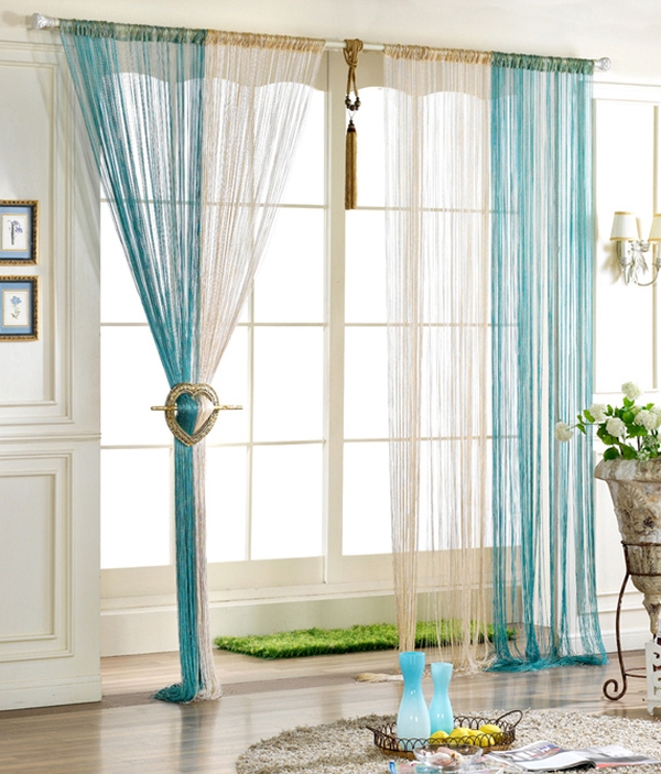filament curtains in the kitchen decor photo