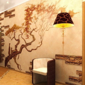 giấy dán tường và đá trang trí trong nội thất của hành lang ý tưởng ý tưởng