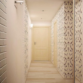 papier peint et pierre décorative à l'intérieur du couloir aperçu des idées