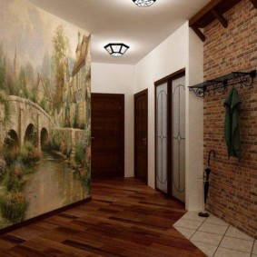papier peint et pierre décorative à l'intérieur des couloirs types de conception